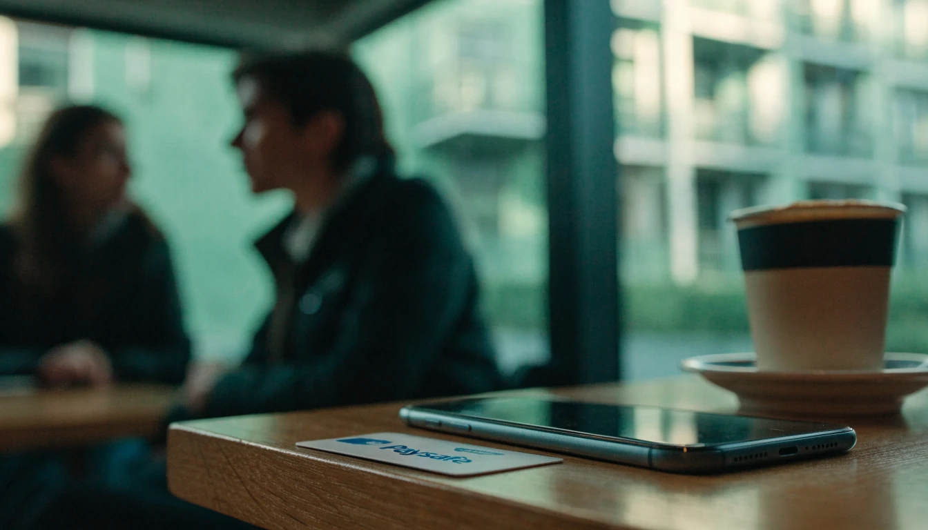Smartphone on table with Paysafe card in New Zealand setting